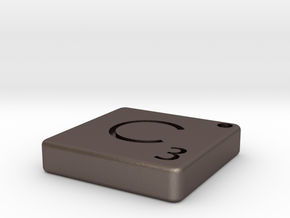 "C" Tile in Polished Bronzed Silver Steel