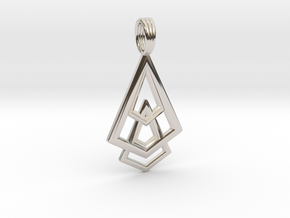 DELTOHEDRON 2D in Rhodium Plated Brass