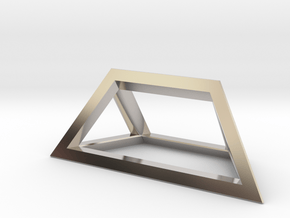 Material Sample - 'Impossible' Pyramid Puzzle Piec in Rhodium Plated Brass