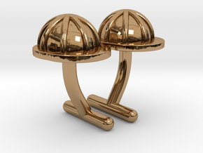 Hard Hat Cufflinks #1 in Polished Brass