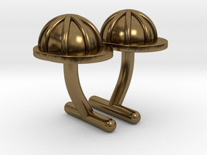 Hard Hat Cufflinks #1 in Polished Bronze