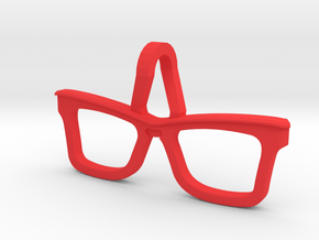 Hipster Glasses Pendant Origin in Red Processed Versatile Plastic