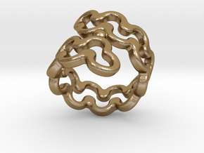 Jagged Ring 22 - Italian Size 22 in Polished Gold Steel
