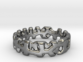 Voronoi 1 Design Ring Ø 20.2 Mm/0.797	inch in Polished Silver