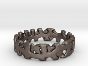 Voronoi 1 Design Ring Ø 20.2 Mm/0.797	inch in Polished Bronzed Silver Steel
