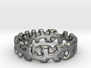 Voronoi 1 Design Ring Ø 21.3 Mm/0.839 inch in Polished Silver