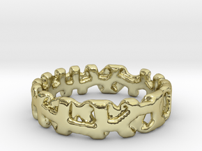 Voronoi 1 Design Ring Ø 21.3 Mm/0.839 inch in 18k Gold