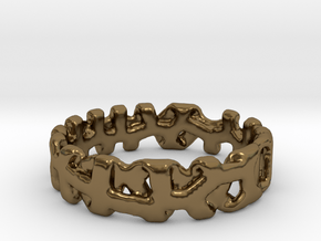 Voronoi 1 Design Ring Ø 21.3 Mm/0.839 inch in Polished Bronze