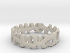 Voronoi 1 Design Ring Ø 21.3 Mm/0.839 inch in Natural Sandstone