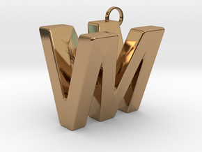 V&M 3D Ambigram in Polished Brass
