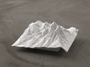 4'' Grand Tetons Terrain Model, Wyoming, USA in White Natural Versatile Plastic