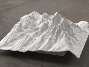 6'' Grand Tetons Terrain Model, Wyoming, USA in White Natural Versatile Plastic