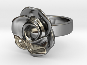 BlakOpal Rose Ring Size 8.5 in Fine Detail Polished Silver