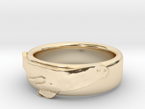 Sea Lion Ring - US Size 9 in 14k Gold Plated Brass