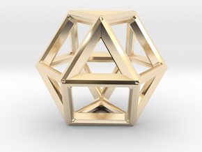 VECTOR EQUILIBRIUM FRAME in 14k Gold Plated Brass