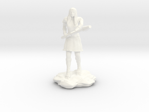 Amazon Warrior with Spear in White Processed Versatile Plastic