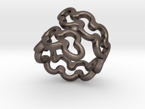 Jagged Ring 25 - Italian Size 25 in Polished Bronzed Silver Steel