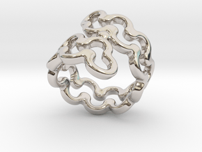 Jagged Ring 26 - Italian Size 26 in Rhodium Plated Brass