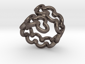 Jagged Ring 26 - Italian Size 26 in Polished Bronzed Silver Steel