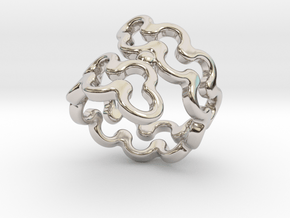 Jagged Ring 28 - Italian Size 28 in Rhodium Plated Brass