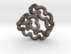 Jagged Ring 28 - Italian Size 28 in Polished Bronzed Silver Steel