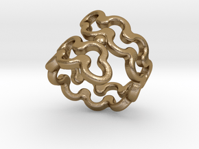 Jagged Ring 28 - Italian Size 28 in Polished Gold Steel