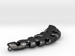 Voronoi 2 Design Necklace R in Polished and Bronzed Black Steel