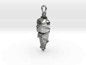 Stones Pendant in Polished Silver