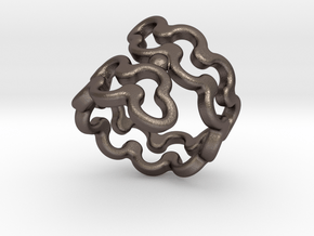 Jagged Ring 31 - Italian Size 31 in Polished Bronzed Silver Steel