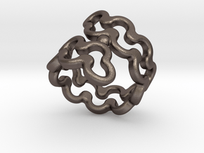 Jagged Ring 32 - Italian Size 32 in Polished Bronzed Silver Steel