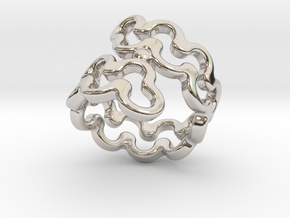 Jagged Ring 33 - Italian Size 33 in Rhodium Plated Brass