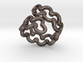 Jagged Ring 33 - Italian Size 33 in Polished Bronzed Silver Steel