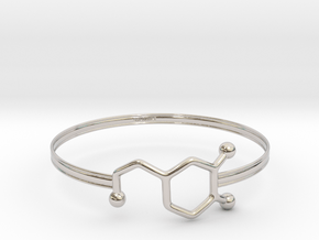 Dopamine Bracelet - Medium - 70mm diameter in Rhodium Plated Brass