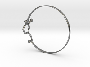 Dopamine Bangle Bracelet: Large: 75mm diameter in Fine Detail Polished Silver