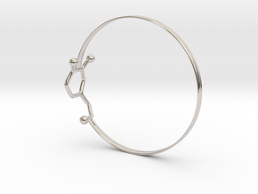 Dopamine Bangle Bracelet: Large: 75mm diameter in Rhodium Plated Brass