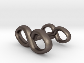 Infinity Symbol Cufflink in Polished Bronzed Silver Steel