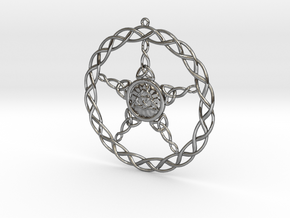 Triqueta Pentacle Pendant in Fine Detail Polished Silver