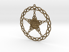 Triqueta Pentacle Pendant in Polished Bronze