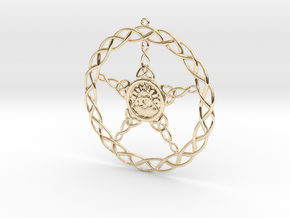 Triqueta Pentacle Pendant in 14k Gold Plated Brass