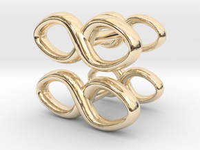 Cufflinks Infinity Symbol 2x in 14k Gold Plated Brass