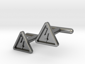 Electricity Cufflinks in Polished Silver