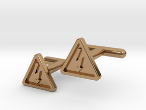 Electricity Cufflinks in Polished Brass