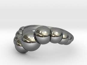 9 Sphere Ring Size 7 in Fine Detail Polished Silver