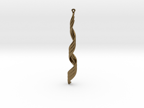 Spiral Wave Earrings  in Polished Bronze