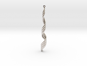Spiral Wave Earrings  in Rhodium Plated Brass