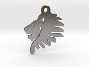 Lionhead Pendant in Polished Nickel Steel