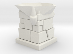 D20 Die Holder (Stone Tower With 3 Claws) in White Natural Versatile Plastic