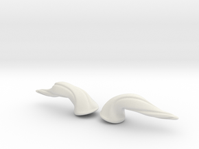 Horns Twist Vine: MSD horns pointing Down in White Natural Versatile Plastic