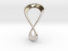 Infinity Love Loop Pendant 1.8cm tall in Rhodium Plated Brass