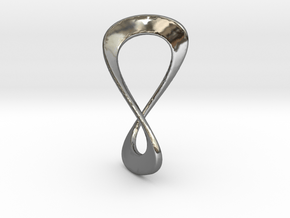 Infinity Love Loop Pendant 1.8cm tall in Fine Detail Polished Silver